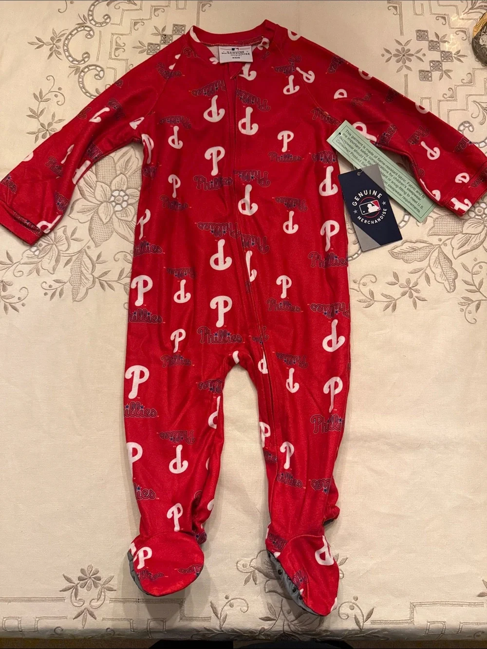 Genuine Merchandise Red Philadelphia Phillies Infant Footed One-Piece